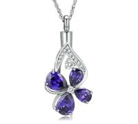 ZEZILE Cremazione Gioielli Goccioline d'acqua Urna Collana per Ceneri Cristallo Cenere Pendente in acciaio inox Keepsake Memorial Jewelry per le donne