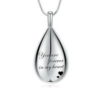 ZEZILE Cremazione Gioielli Lacrima Urna Collana per Ceneri In Acciaio Inox Memorial Umano Pet Ceneri Keepsake Pendente per Donne Uomini