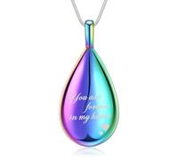ZEZILE Cremazione Gioielli Lacrima Urna Collana per Ceneri In Acciaio Inox Memorial Umano Pet Ceneri Keepsake Pendente per Donne Uomini