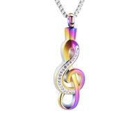 ZEZILE Cremazione Gioielli Note Musicali Urna Collana per Ceneri In Acciaio Inox Regali Ricordo Musica Amante Ciondolo Gioielli per Uomo Donna