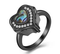 ZEZILE Cremazione Gioielli per Ceneri Cuore con Ali d'Angelo Urna Anello Conchiglia Anello Da Dito Persone Care, Ricordo per Le Donne