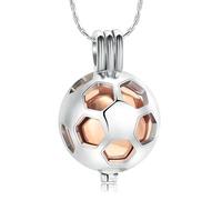 ZEZILE Cremazione Gioielli per Ceneri Memorial Urna Collana In Acciaio Inox Calcio Pendente Keepsake Ceneri Holder