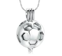 ZEZILE Cremazione Gioielli per Ceneri Memorial Urna Collana In Acciaio Inox Calcio Pendente Keepsake Ceneri Holder