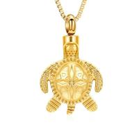 ZEZILE Cremazione Gioielli Tartaruga Marina, Urna Collana per Ceneri, Acciaio Inox, Cenere Pendente, Keepsake, Memoriale, Pet Cenere Gioielli, per Donna, Uomo