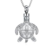 ZEZILE Cremazione Gioielli Tartaruga Marina, Urna Collana per Ceneri, Acciaio Inox, Cenere Pendente, Keepsake, Memoriale, Pet Cenere Gioielli, per Donna, Uomo
