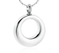 ZEZILE Cremazione Gioielli Urna Collana per Ceneri Cerchio di Vita In Acciaio Inox Memorial Pendente Keepsake