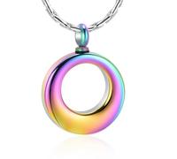 ZEZILE Cremazione Gioielli Urna Collana per Ceneri Cerchio di Vita In Acciaio Inox Memorial Pendente Keepsake
