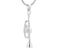 ZEZILE Cremazione Gioielli Urna Collana per Ceneri Tromba Medaglione Pendente Memorial Keepsake Urna Gioielli per Donne/Uomini