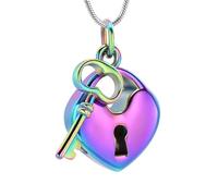 ZEZILE Cremazione Gioielli Urna Collane per Ceneri Chiave in acciaio inox con il mio cuore Urna Pendente Memorial Ash Holder Keepsake Gift