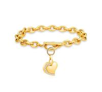 ZEZILE Cremazione Urna Bracciale per Ceneri In Acciaio Inox Amore Cuore Intarsiato Ciondolo di Cristallo Keepsake Memorial Mano Catena