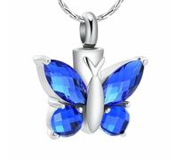 ZEZILE Cristallo farfalla ciondolo collana cremazione urna viola/blu/rosso/verde/rosa colore memoriale gioielli resti Keepsake