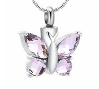 ZEZILE Cristallo farfalla ciondolo collana cremazione urna viola/blu/rosso/verde/rosa colore memoriale gioielli resti Keepsake