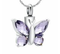 ZEZILE Cristallo farfalla ciondolo collana cremazione urna viola/blu/rosso/verde/rosa colore memoriale gioielli resti Keepsake