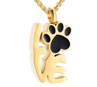 ZEZILE Croce in acciaio inossidabile d'acciaio con impronta di cane con collana da cremazione e gioiellino da ricordo per cenere