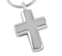 ZEZILE Croce Keepsake Urna Pendente Tono Argento Cremazione Gioielli Accessori Da Donna Acciaio Inox