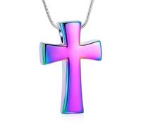 ZEZILE Croce Urna Collana per Ceneri In Acciaio Inox Cremazione Gioielli Ceneri Pendente Umano Pet Keepsake Memorial Gioielli per Le Donne Degli Uomini