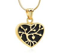 ZEZILE Cuore Cremazione Gioielli Albero della Vita Urna Collana per Ceneri In Acciaio Inox Cenere Ciondolo per Donne Uomini Keepsake Memorial Jewelry