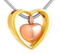 ZEZILE Cuore nel cuore cremazione urna collana ciondolo ceneri gioielli commemorativi