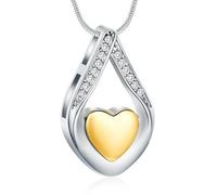 ZEZILE Cuore Teardrop Cremazione Urna Collana In Acciaio Inox Per Le Donne Uomo Memorial Ciondolo Cenere Titolare Gioielli Personalizzati Keepsake