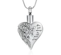 ZEZILE Cuore Urna Collana per Ceneri Farfalla Cremazione Gioielli per Le Donne Uomini In Acciaio Inox Keepsake Memorial Ceneri Umane Pendente