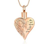 ZEZILE Cuore Urna Collana per Ceneri Farfalla Cremazione Gioielli per Le Donne Uomini In Acciaio Inox Keepsake Memorial Ceneri Umane Pendente