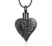 ZEZILE Cuore Urna Collana per Ceneri Farfalla Cremazione Gioielli per Le Donne Uomini In Acciaio Inox Keepsake Memorial Ceneri Umane Pendente