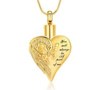 ZEZILE Cuore Urna Collana per Ceneri Farfalla Cremazione Gioielli per Le Donne Uomini In Acciaio Inox Keepsake Memorial Ceneri Umane Pendente