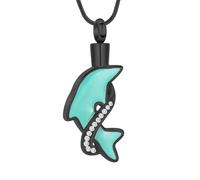 ZEZILE Delfino Cremazione Gioielli In Acciaio Inox Urna Collana per Ceneri per Donne Uomini Keepsake Memorial Human Pet Cenere Ciondolo Collana