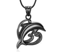 ZEZILE Delfino Urna Collana Cremazione Gioielli per Ceneri In Acciaio Inox Keepsake Memorial Pet Cenere Ciondolo Gioielli per Uomo Donna