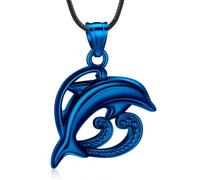 ZEZILE Delfino Urna Collana Cremazione Gioielli per Ceneri In Acciaio Inox Keepsake Memorial Pet Cenere Ciondolo Gioielli per Uomo Donna