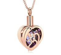 ZEZILE Delfino Urna Collana per Ceneri Cuore Cristallo Cremazione Gioielli In Acciaio Inox Ceneri Pendente per Le Donne Memorial Keepsake Gioielli