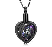 ZEZILE Delfino Urna Collana per Ceneri Cuore Cristallo Cremazione Gioielli In Acciaio Inox Ceneri Pendente per Le Donne Memorial Keepsake Gioielli