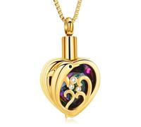 ZEZILE Delfino Urna Collana per Ceneri Cuore Cristallo Cremazione Gioielli In Acciaio Inox Ceneri Pendente per Le Donne Memorial Keepsake Gioielli