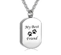 ZEZILE Dog Tag Cremation Necklace - Ciondolo urna commemorativa in acciaio inox per ceneri umane, Cremazione gioielli Keepsake