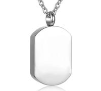 ZEZILE Dog Tag Cremation Necklace - Ciondolo urna commemorativa in acciaio inox per ceneri umane, Cremazione gioielli Keepsake