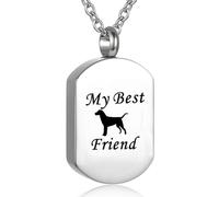 ZEZILE Dog Tag Cremation Necklace - Ciondolo urna commemorativa in acciaio inox per ceneri umane, Cremazione gioielli Keepsake