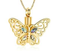 ZEZILE Farfalla Ciondolo Cremazione Memorial Gioielli Urna Collana In Acciaio Inox per Ceneri Funerale Keepsake Ornamento