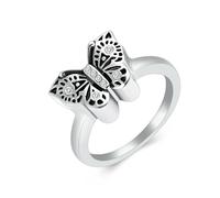 ZEZILE Farfalla Cremazione Gioielli Anello Tiene I Propri Cari Cenere Urna Anello Da Dito per Le Ceneri per Le Donne Memorial Keepsake Gioielli