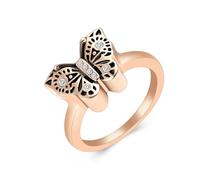 ZEZILE Farfalla Cremazione Gioielli Anello Tiene I Propri Cari Cenere Urna Anello Da Dito per Le Ceneri per Le Donne Memorial Keepsake Gioielli