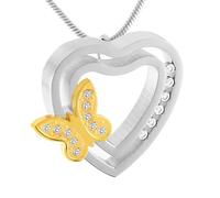 ZEZILE farfalla im il mio cuore in acciaio inox donne keepsake gioielli cremazione urna collana per ceneri