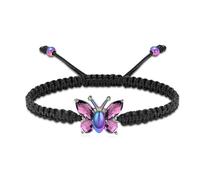 ZEZILE Farfalla Urna Bracciale per Ceneri Cristallo Cremazione Gioielli Regolabile Corda Intrecciata Keepsake Memorial Cenere Bracciale per Donna Uomo
