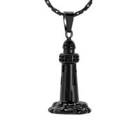 ZEZILE Faro Urna Collana per Ceneri In Acciaio Inox Cremazione Gioielli per Uomo Donna Memorial Cenere Umane Ricordo Ciondolo Collana