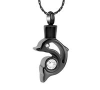 ZEZILE Forma di delfino con collana urna di cristallo per ceneri ciondolo ricordo gioielli cremazione commemorativa collana ceneri medaglione