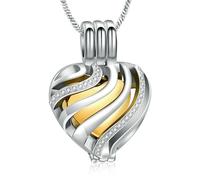 ZEZILE Gioielli commemorativi a cuore cavo per ceneri umane/animali domestici Gioielli per urne di cremazione Regalo da donna Ciondolo ricordo in acciaio inossidabile