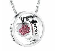 ZEZILE Gioielli commemorativi non più al mio fianco, per sempre nel mio cuore Collana di urne di cremazione in acciaio inossidabile per ceneri per animali domestici