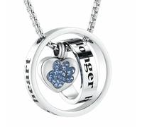 ZEZILE Gioielli commemorativi non più al mio fianco, per sempre nel mio cuore Collana di urne di cremazione in acciaio inossidabile per ceneri per animali domestici
