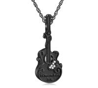 ZEZILE Gioielli da cremazione per le ceneri Urna per chitarra Collana per il contenitore delle ceneri Gioielli commemorativi per l'urna