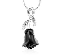 ZEZILE Gioielli di cremazione Collana di urne di fiori rosa per ceneri in acciaio inossidabile ceneri gioielli commemorativi per la persona amata