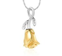 ZEZILE Gioielli di cremazione Collana di urne di fiori rosa per ceneri in acciaio inossidabile ceneri gioielli commemorativi per la persona amata
