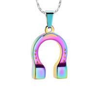 ZEZILE Gioielli di cremazione Collana urna a ferro di cavallo per ceneri Keepsake Memorial Jewelry per ceneri umane/animali domestici